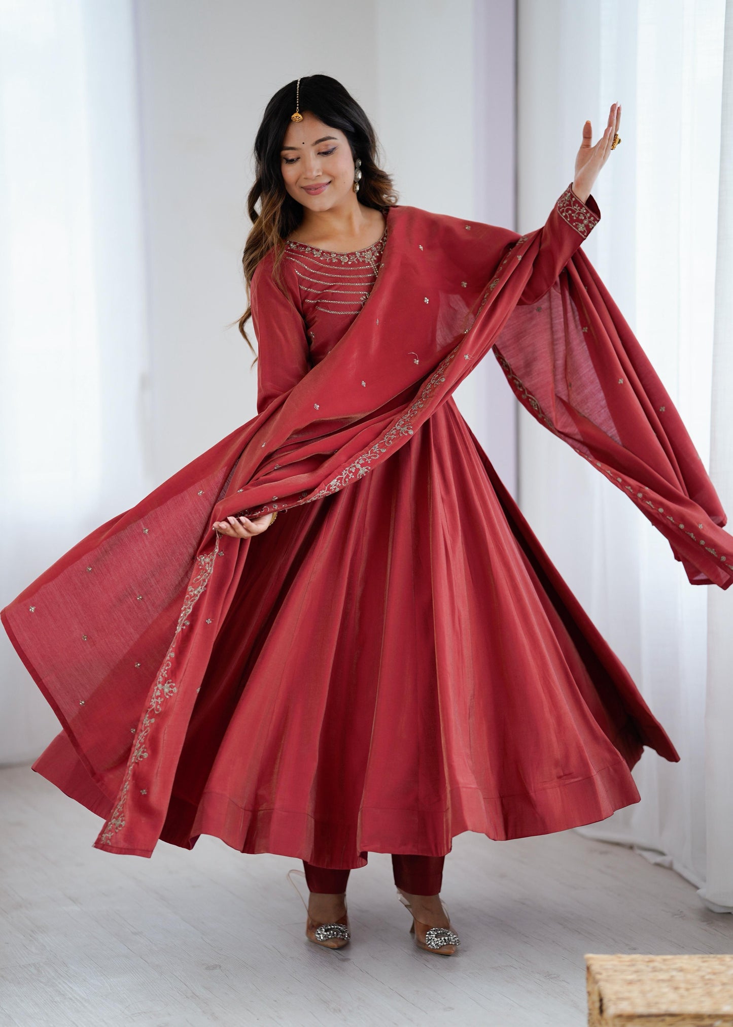 Embroidered Gown Set for Wedding Function