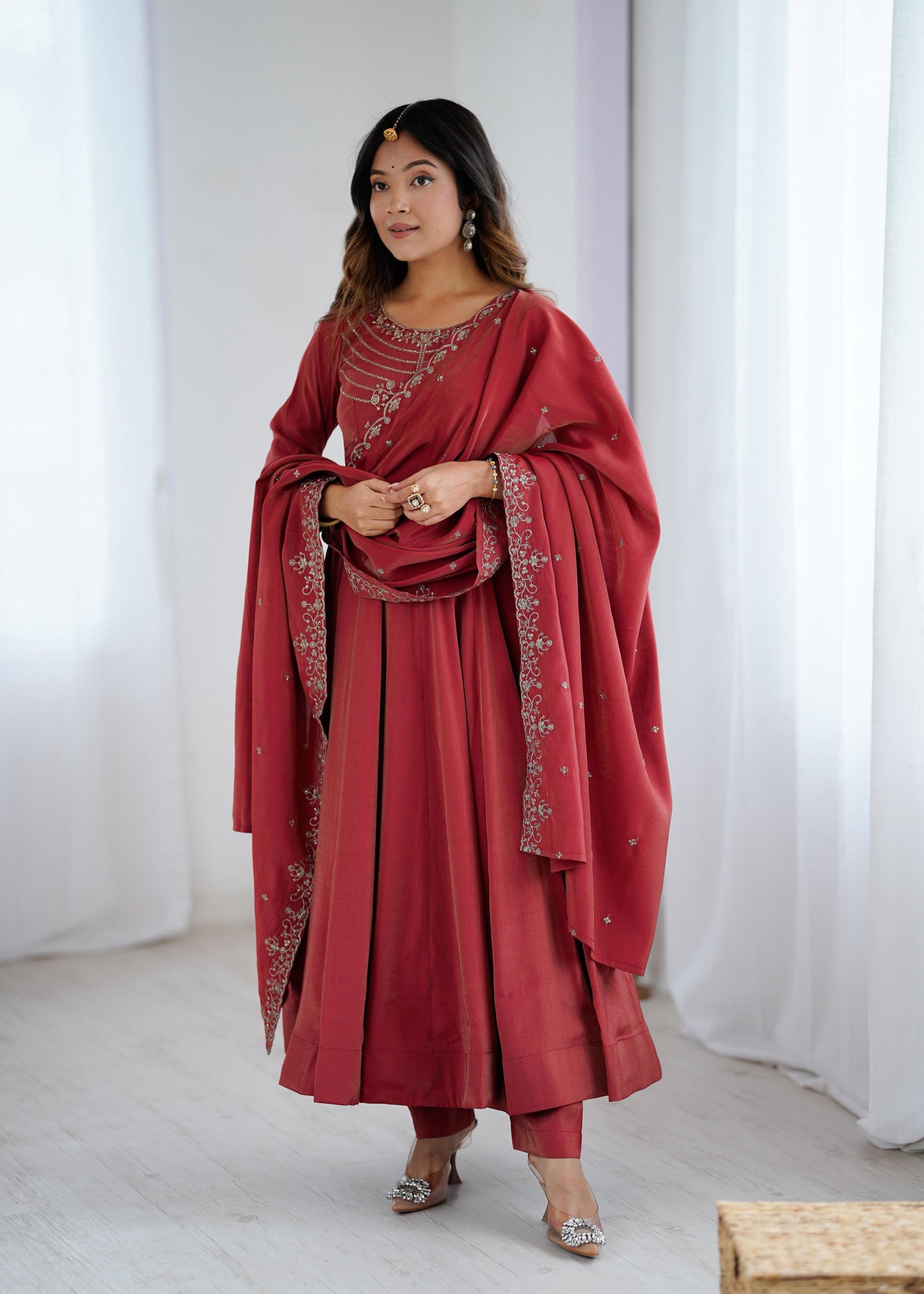 Embroidered Gown Set for Wedding Function