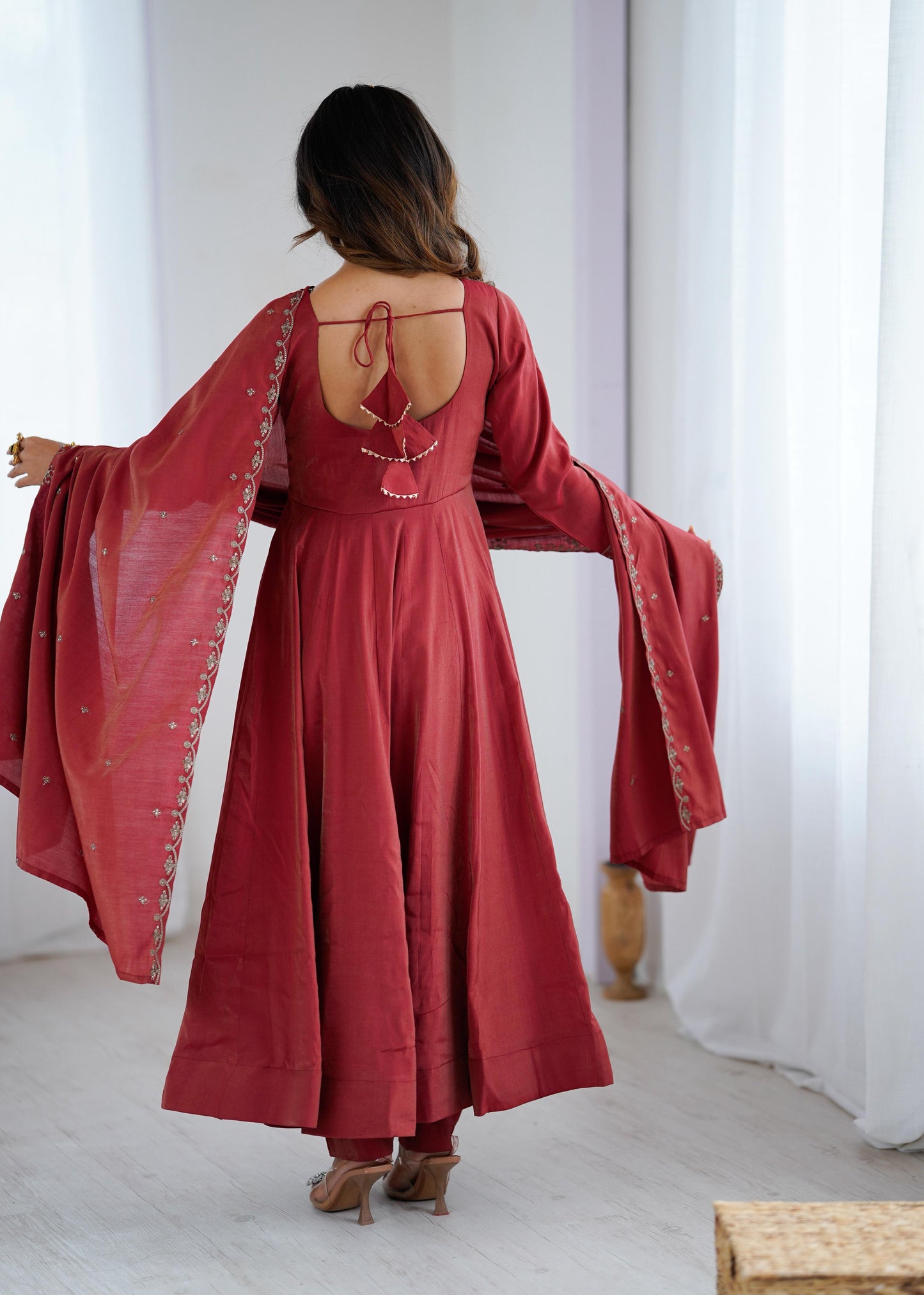 Embroidered Gown Set for Wedding Function