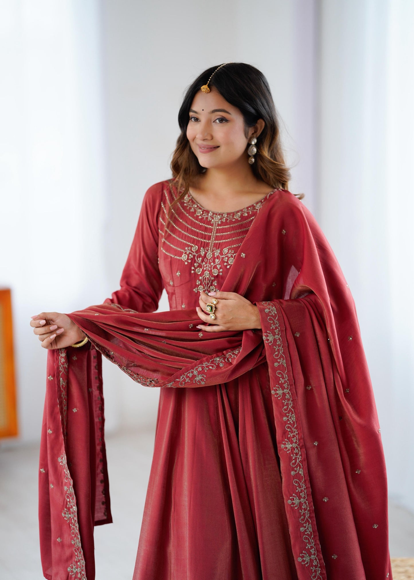 Embroidered Gown Set for Wedding Function