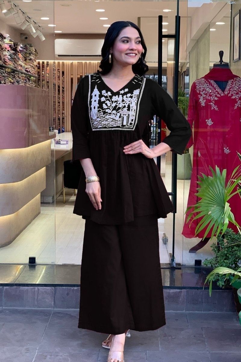 Embroidery Designer Anarkali Kurti Set for Women