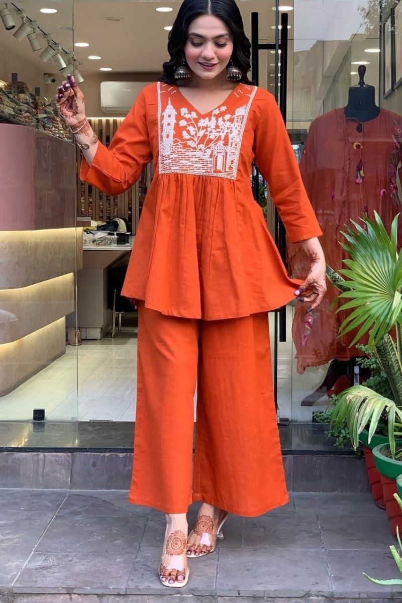 Embroidery Designer Anarkali Kurti Set for Women