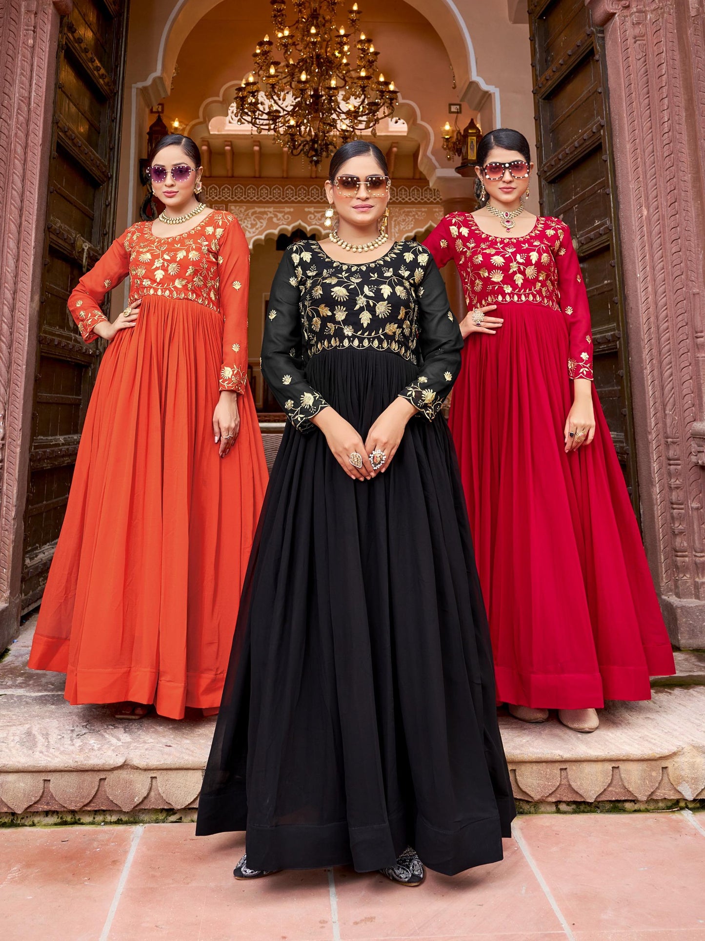 Faux Bloomimg Designer Gown for Party Events