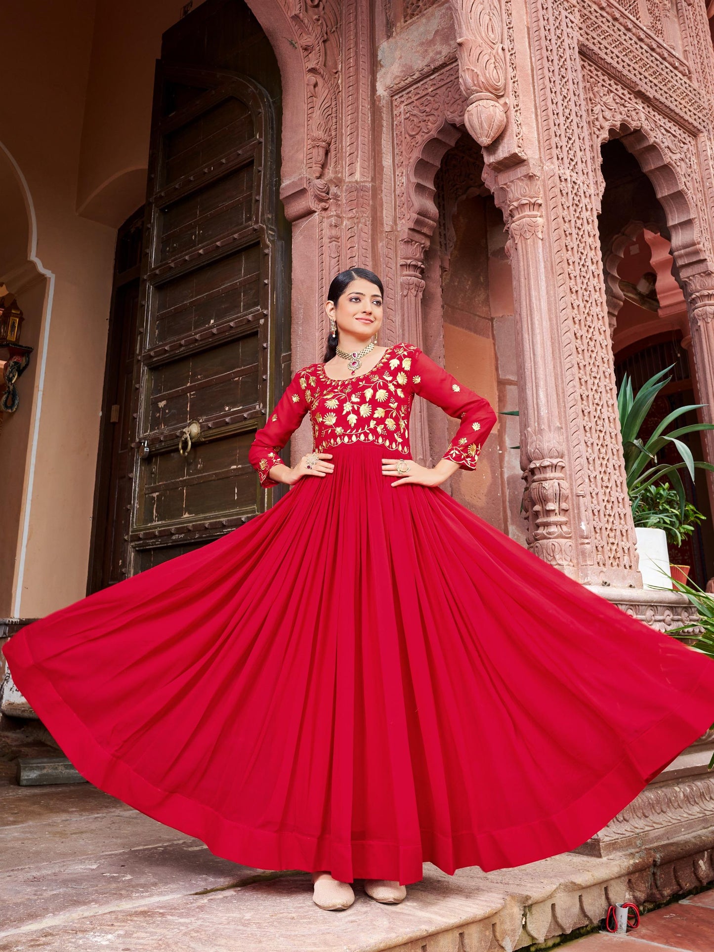 Faux Bloomimg Designer Gown for Party Events