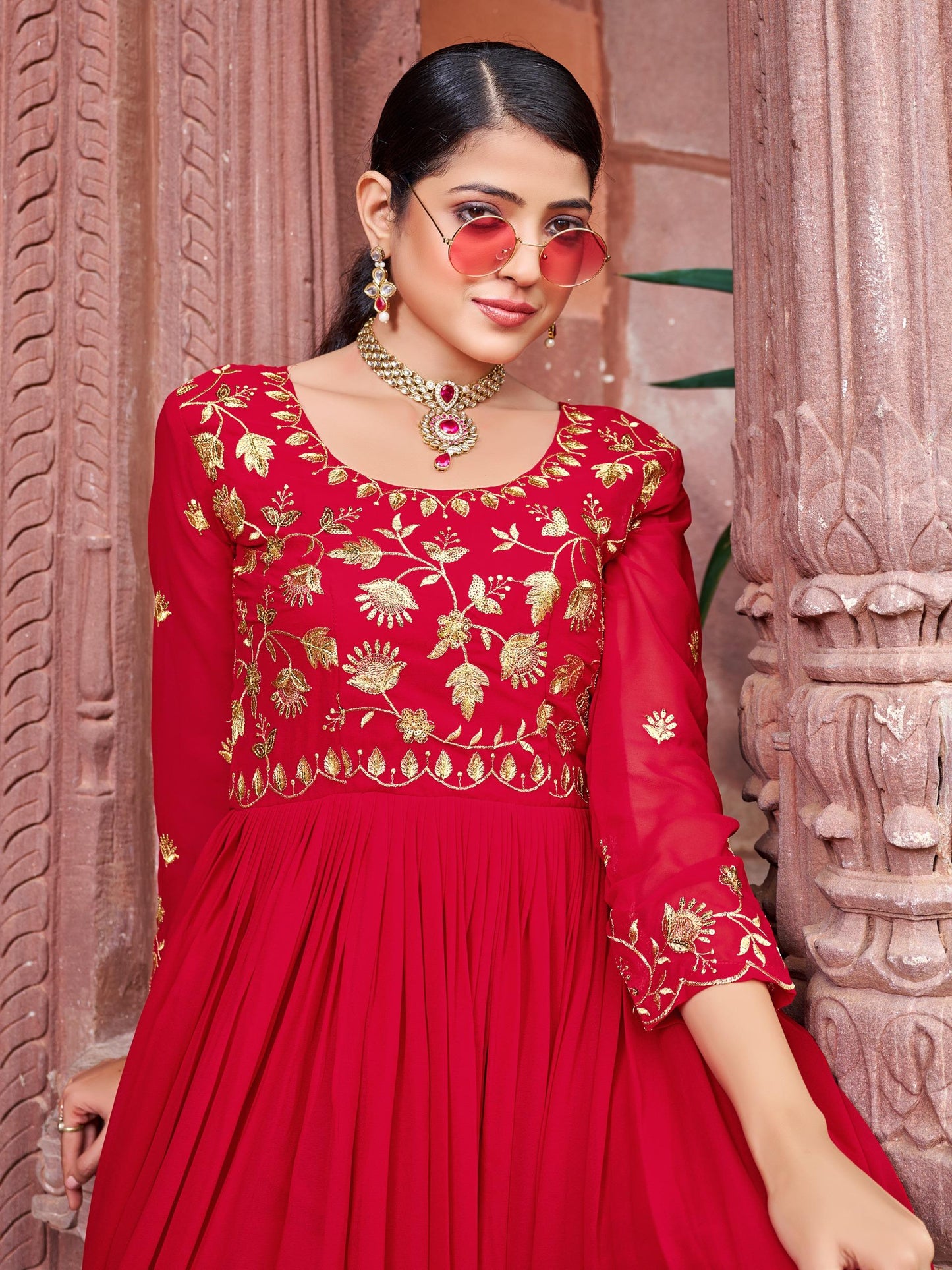 Faux Bloomimg Designer Gown for Party Events