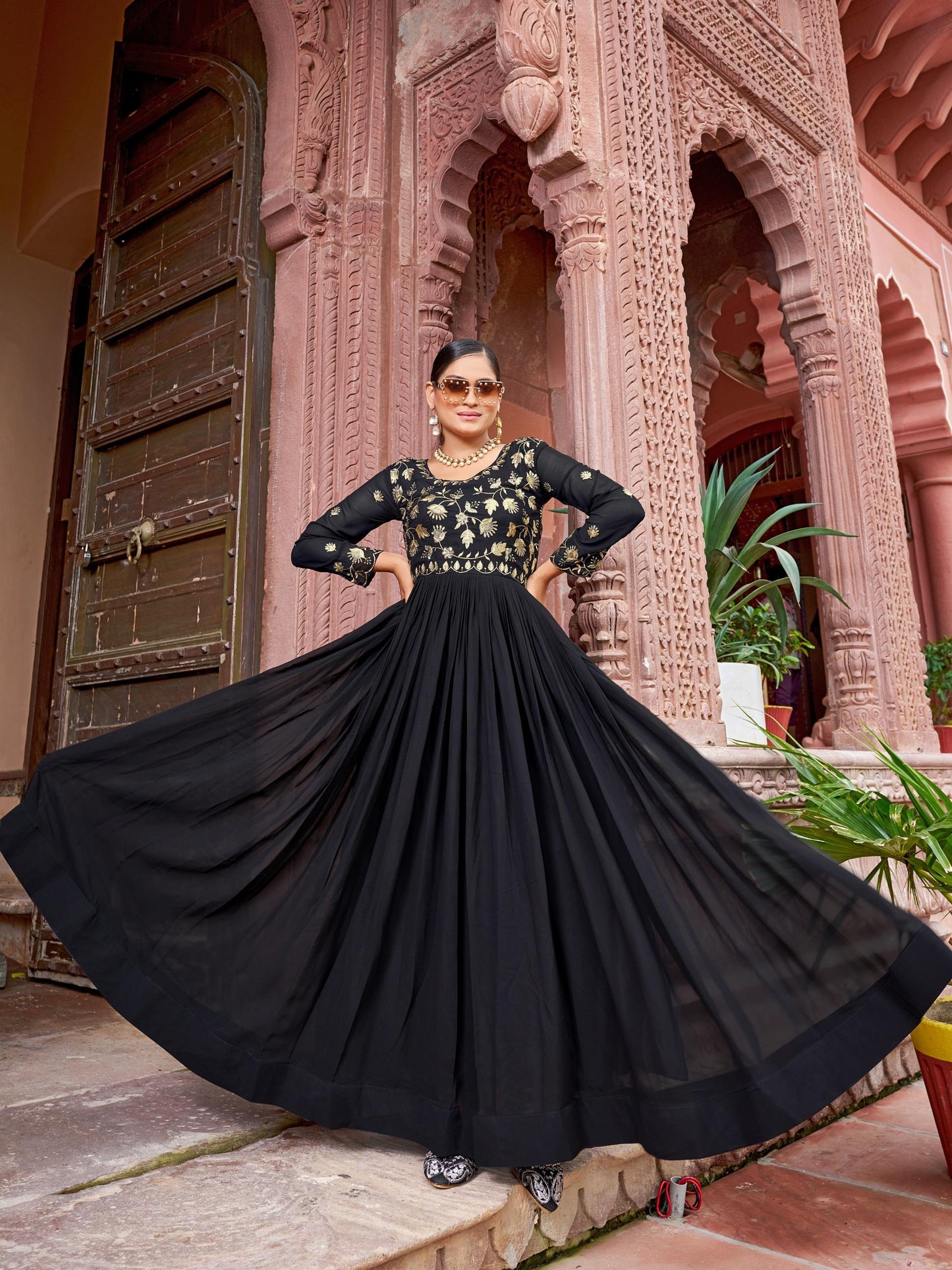 Faux Bloomimg Designer Gown for Party Events