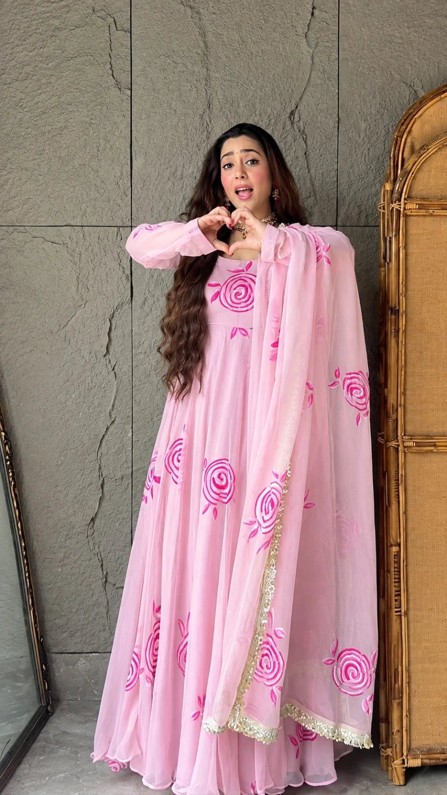 Festive Pink Gown for Women