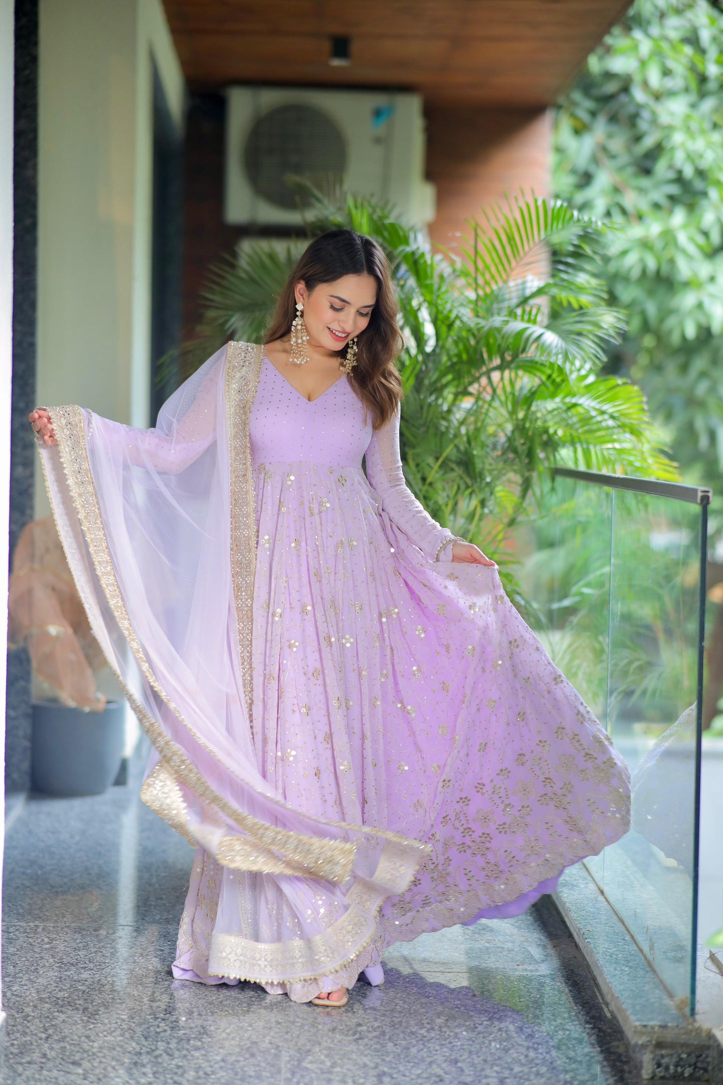 Floor Length Anarkali Gown for Wedding Wear