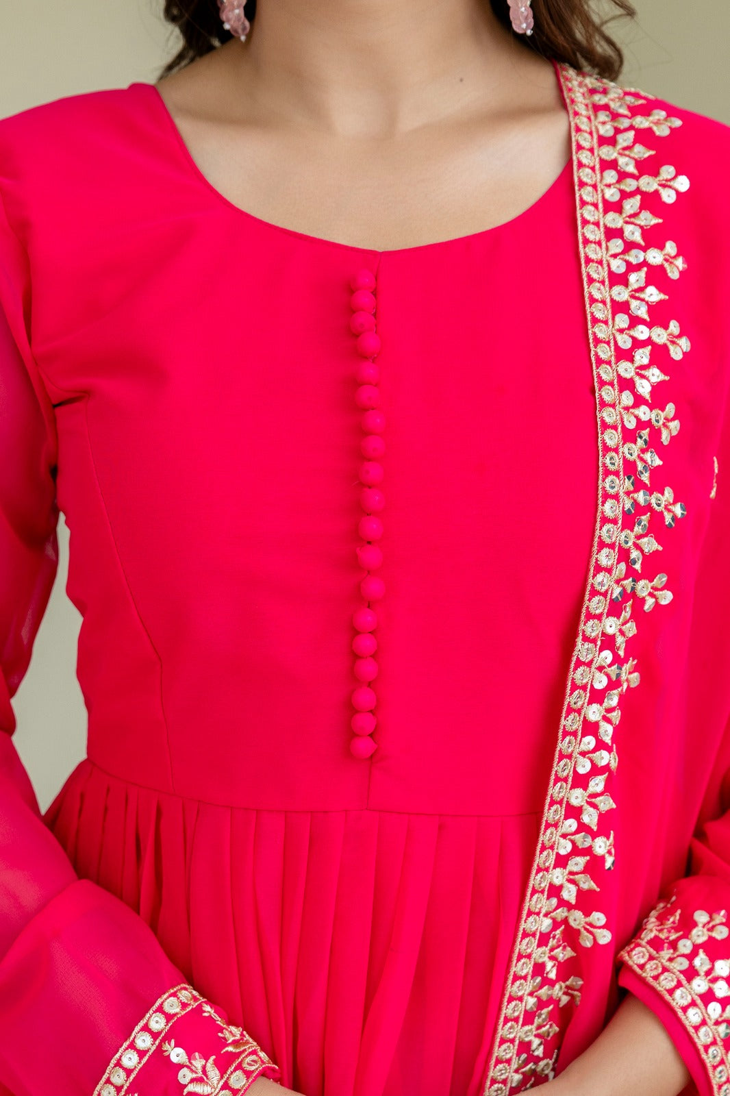 Georgette Embroidered Gown Set for Festive & Wedding Wear