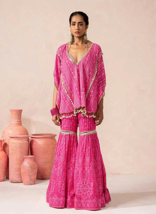 Georgette Kaftan & Sharara set for Women