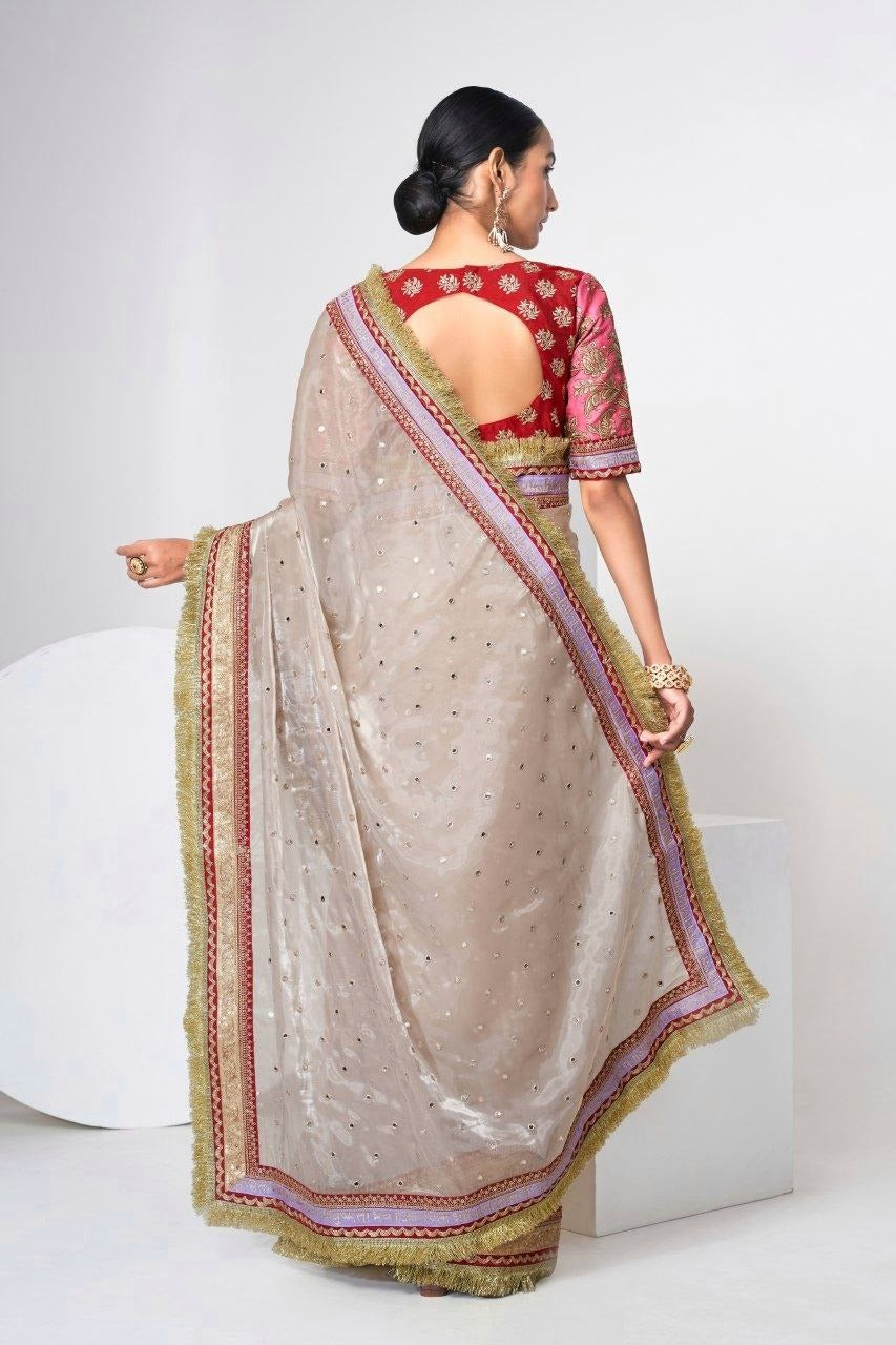 Graceful Designer Saree with Embellished Sequin Border