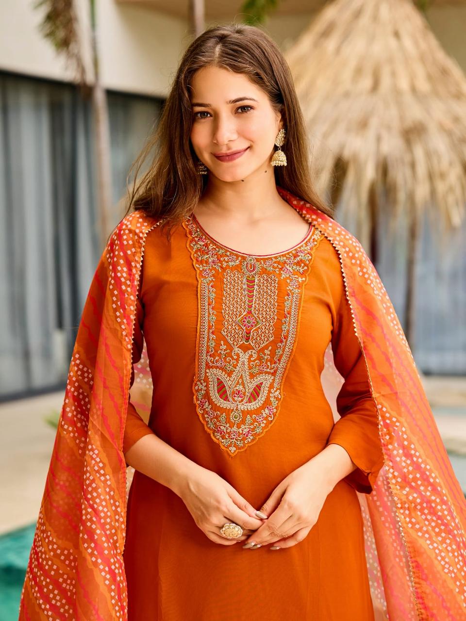 Heavy Reyon Kurta Set with Dupatta for Women