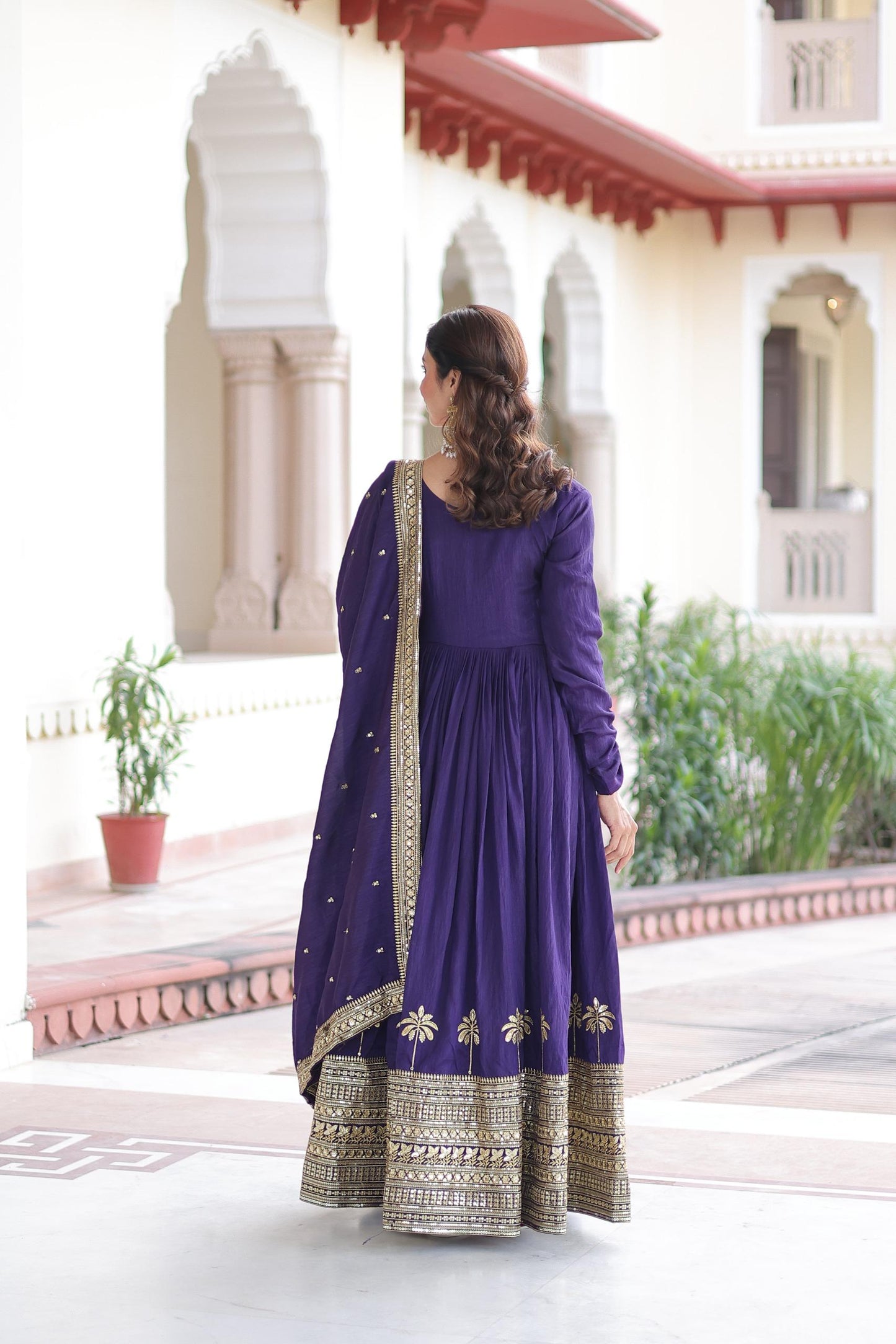 Heritage Gold Border Anarkali