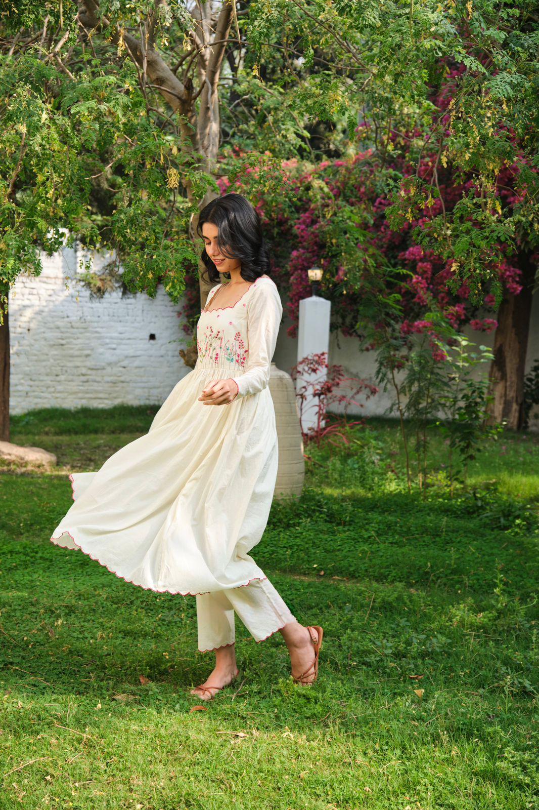 Khadi Cotton Kurta Pant Set with Dupatta for Women