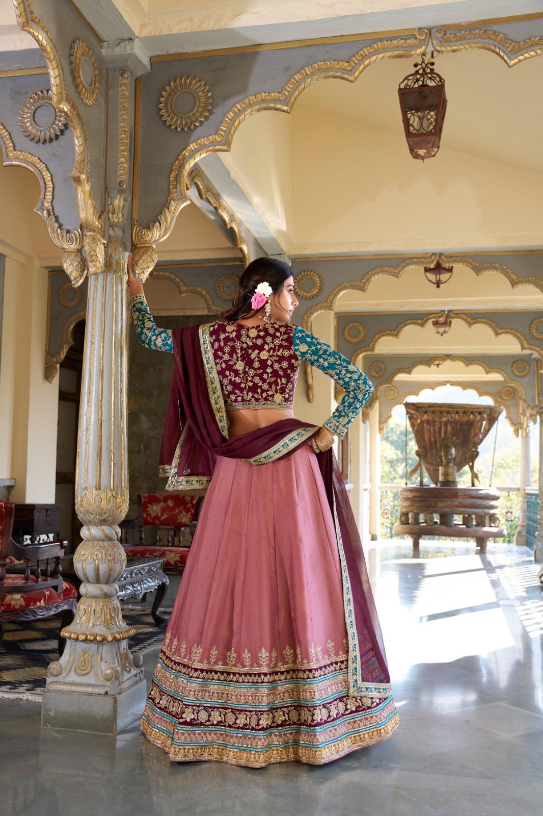 Moonga Silk Designer Lehenga Set for Wedding