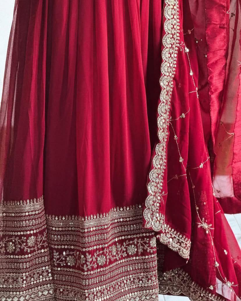 New Designer Party Gown & Dupatta Set for Women