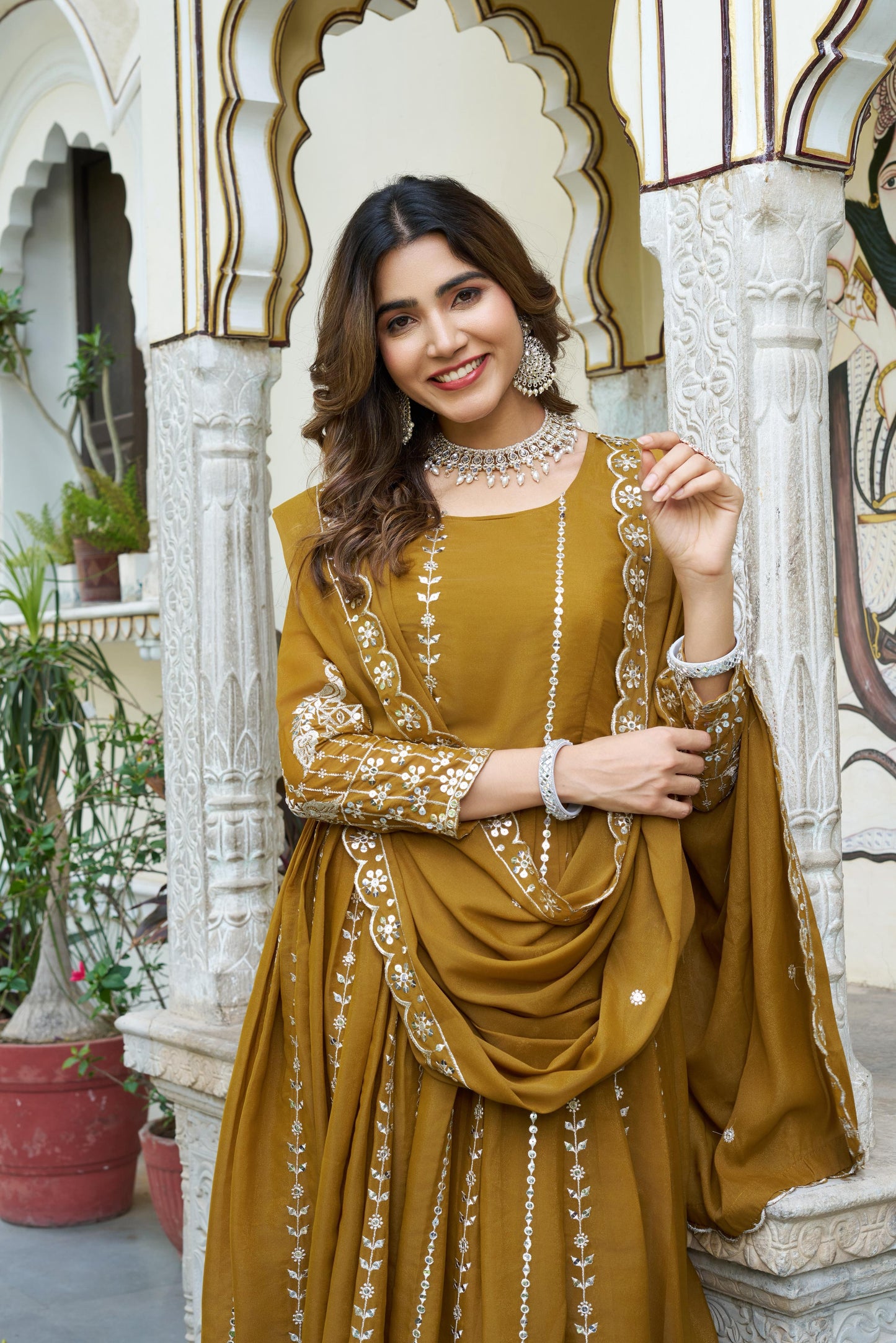New Star Georgette Festive Gown for Wedding Wear