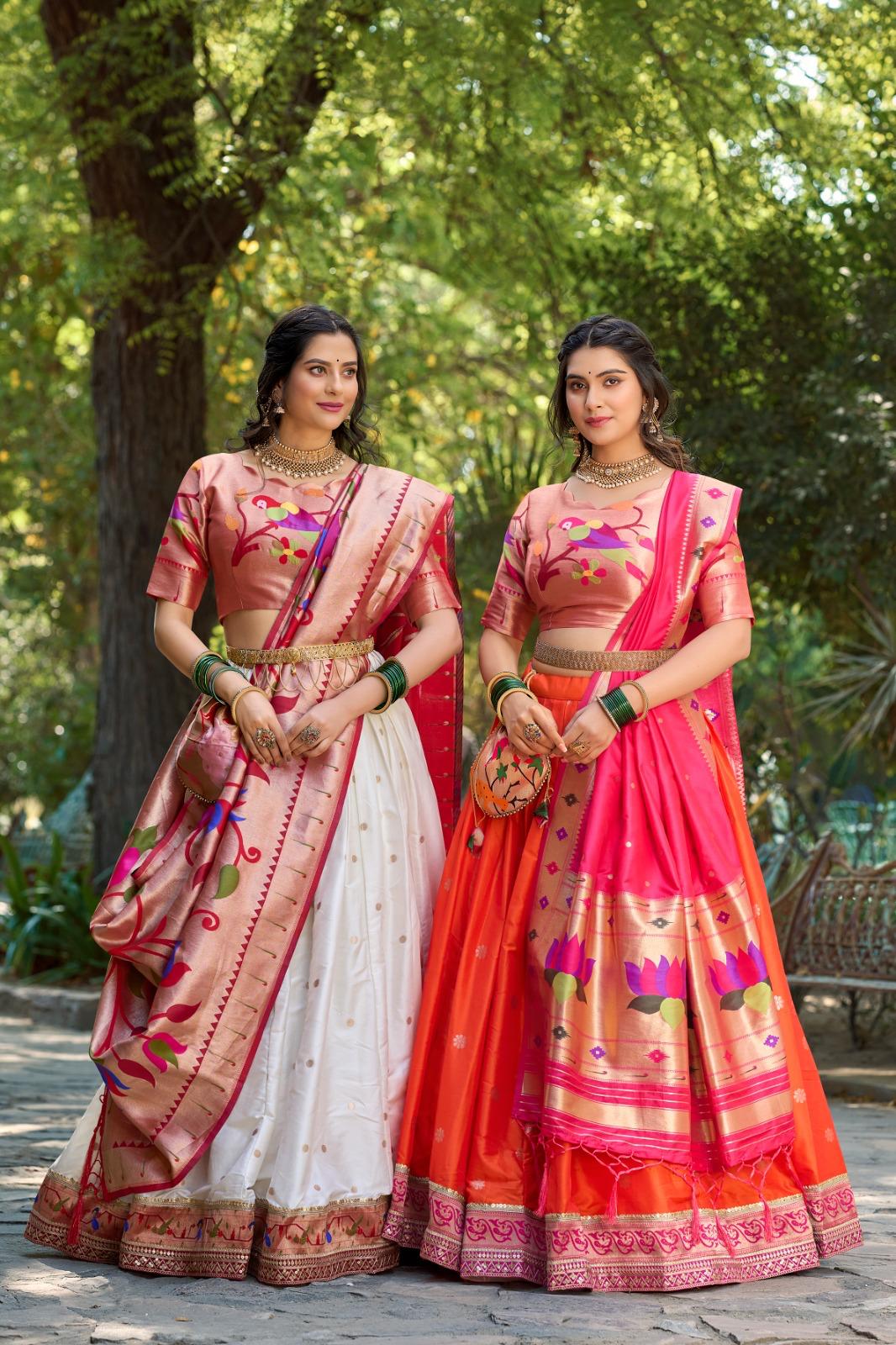 Paithani Silk Lehenga Set with Dupatta for Women