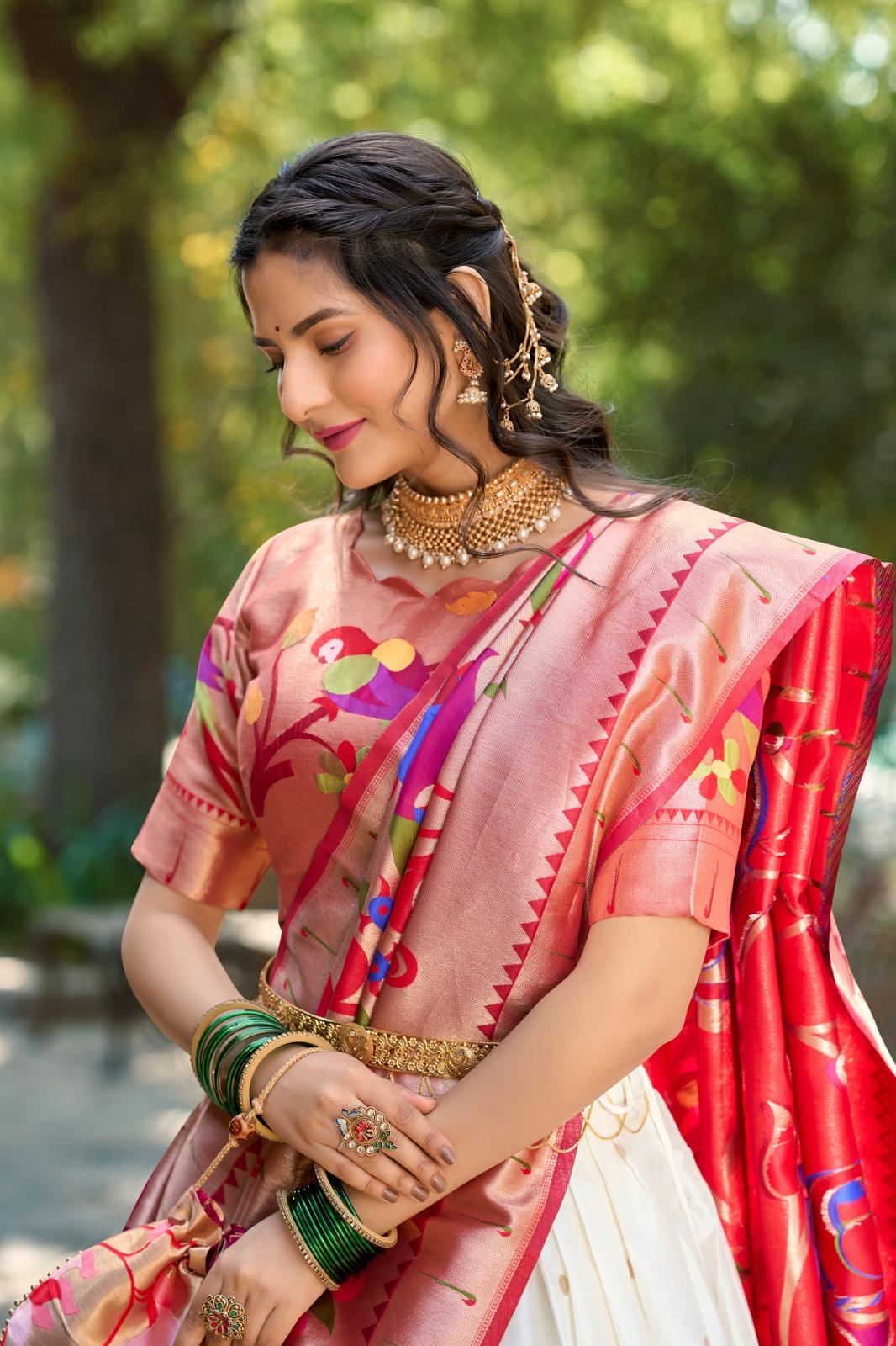 Paithani Silk Lehenga Set with Dupatta for Women
