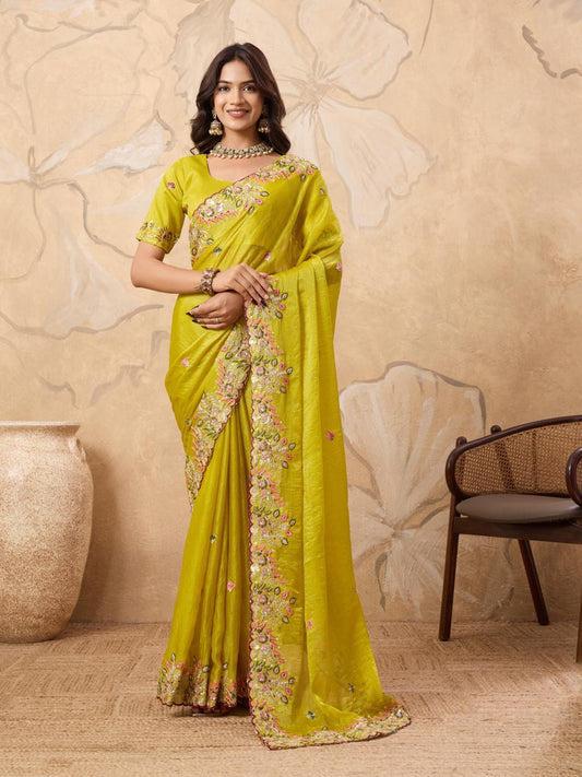 Party Wear Soft Fendy Chiffon Saree for Women