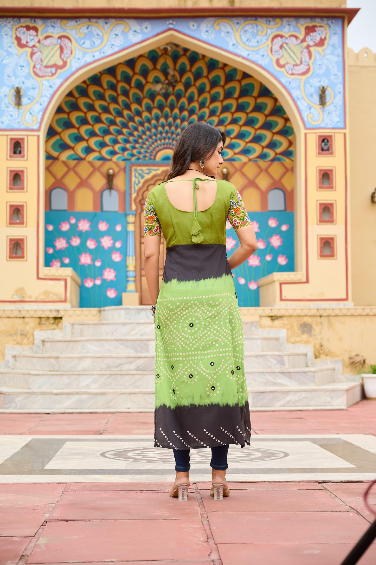 Printed Reyon Kurti for Navaratri Festival