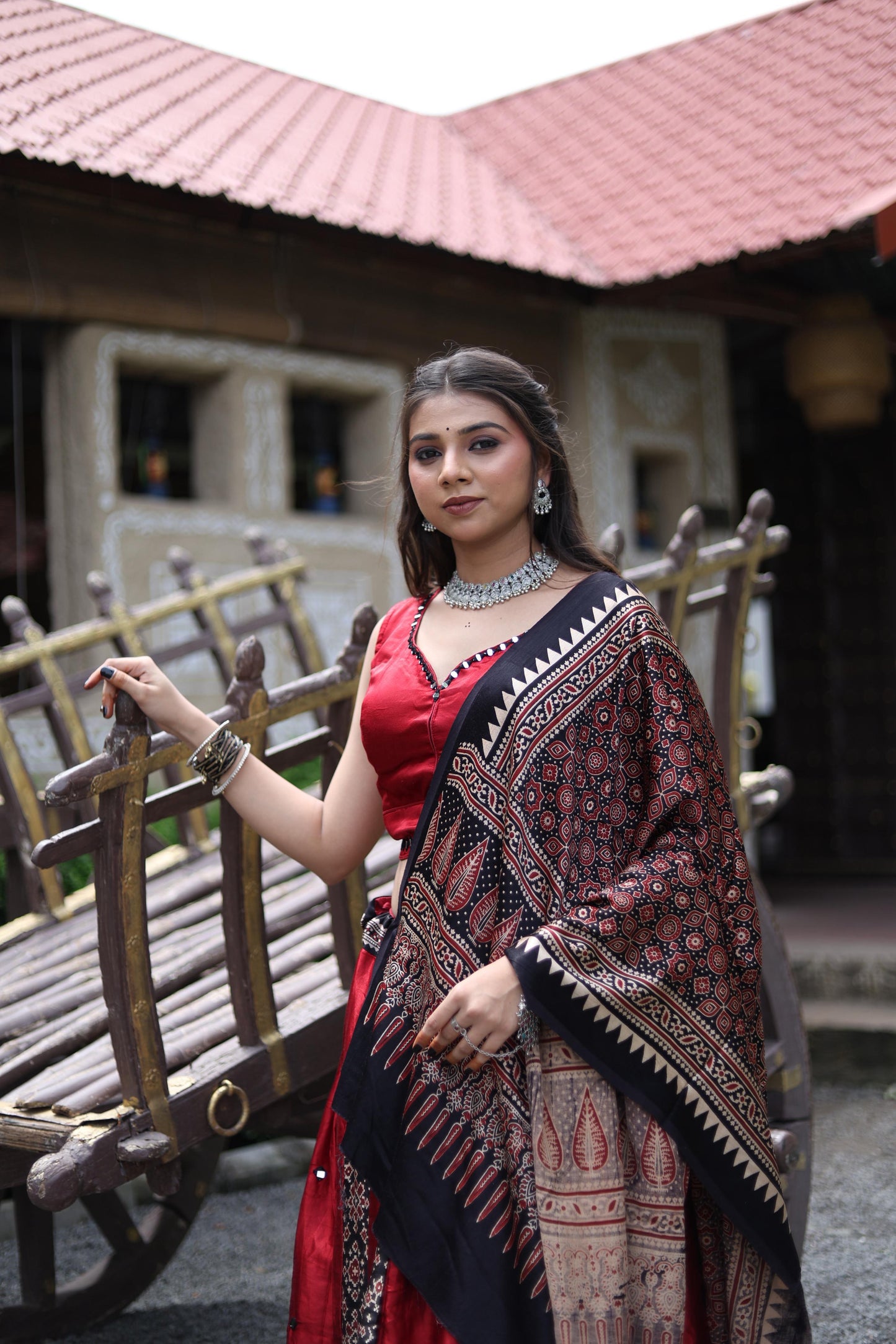 Pure Gaji Silk Lehenga Set for Women Navaratri Wear