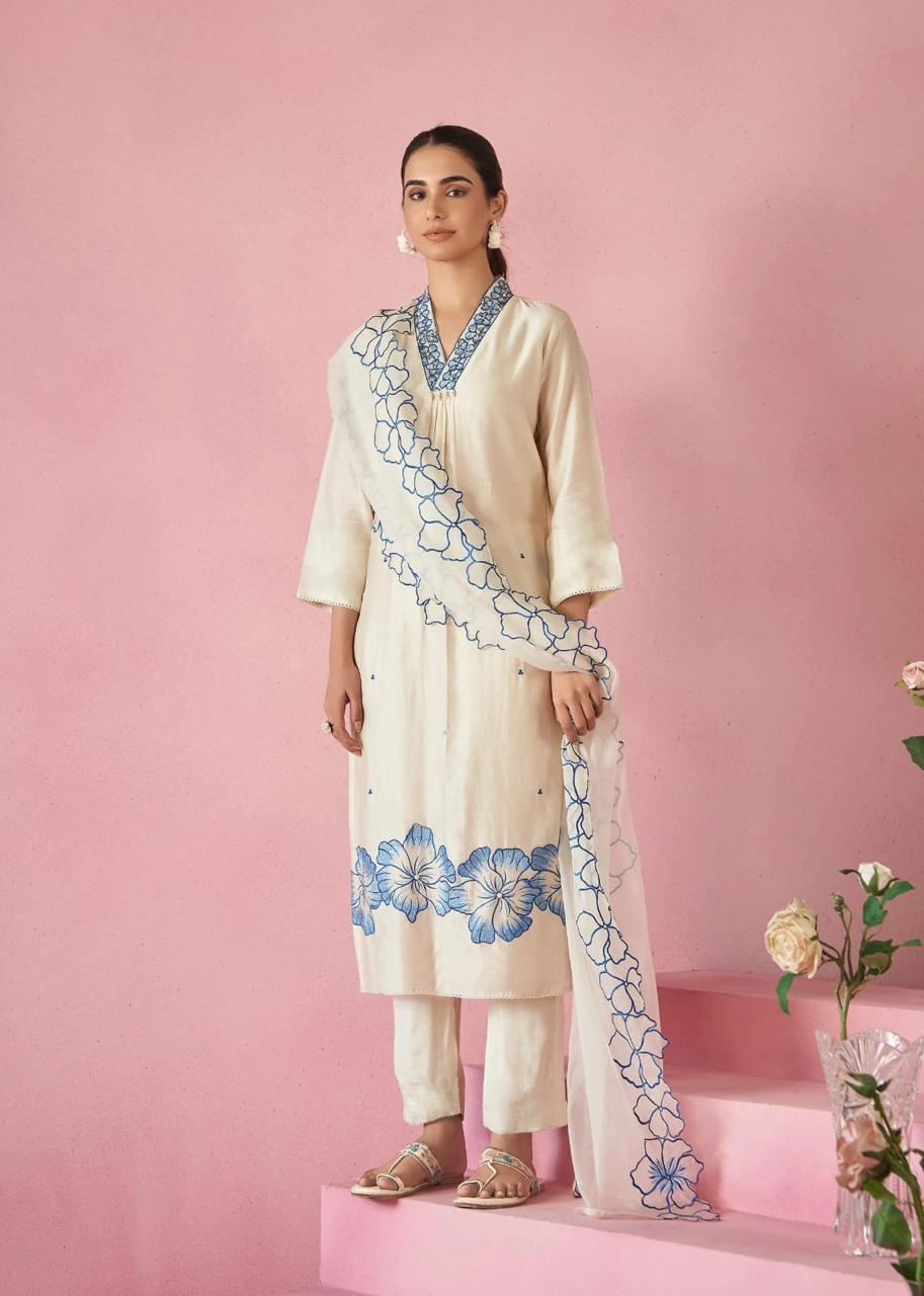 Pure Viscose Reyon Embroidered Suit Set for Women