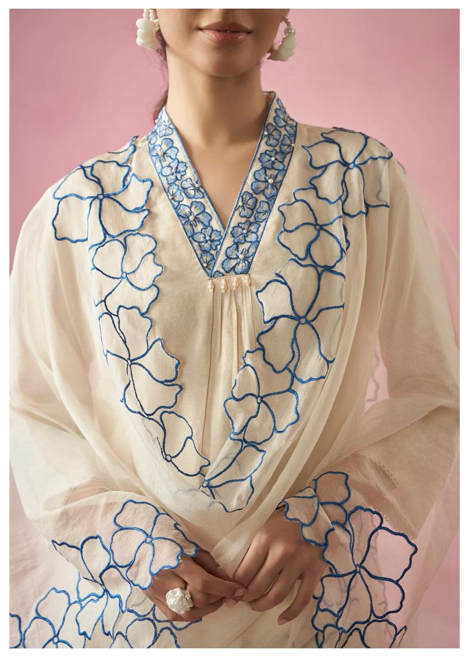 Pure Viscose Reyon Embroidered Suit Set for Women