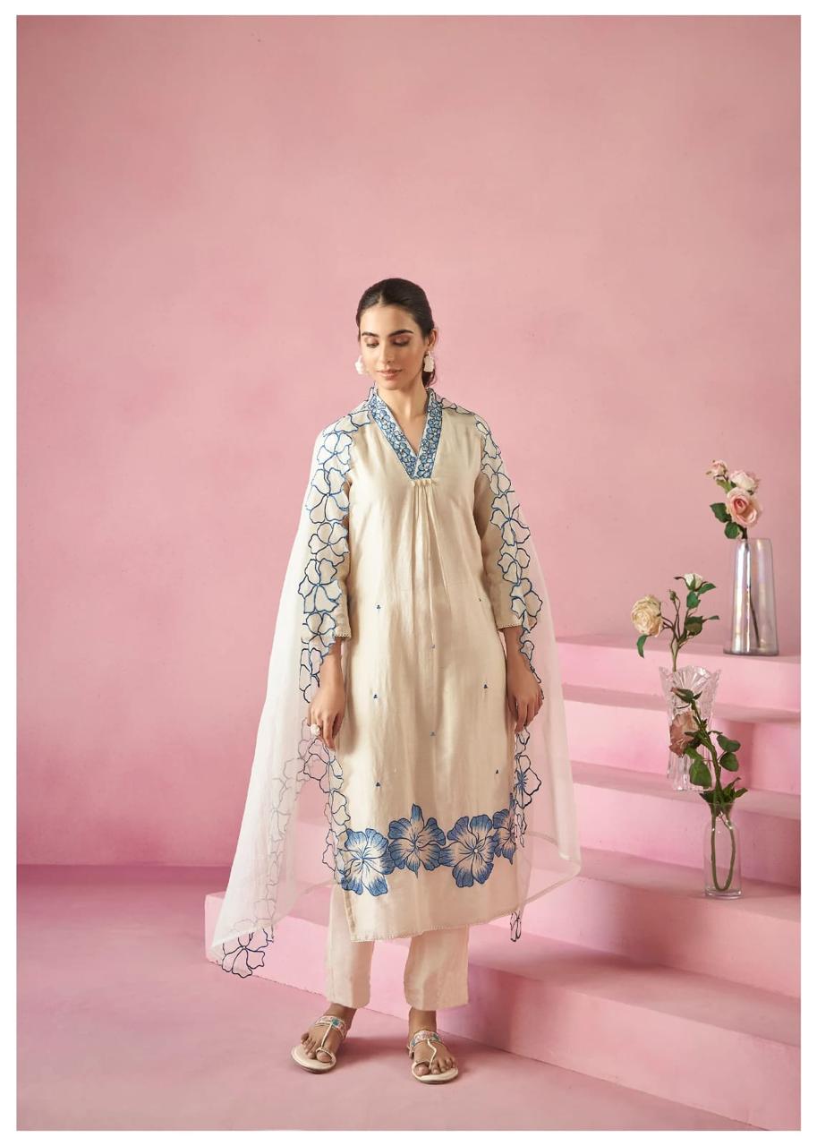 Pure Viscose Reyon Embroidered Suit Set for Women