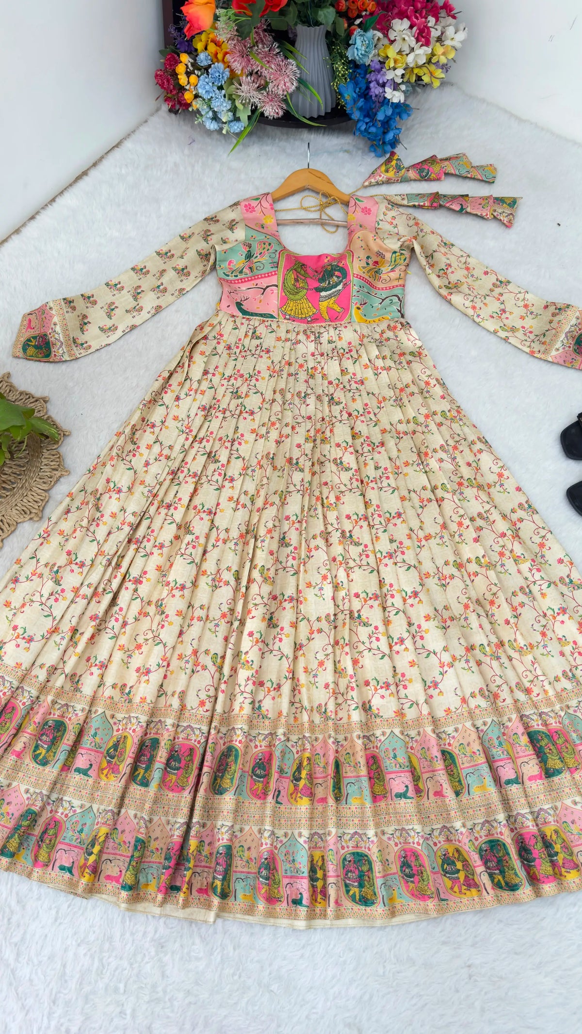 Rajasthani Printed Anarkali Gown for Women