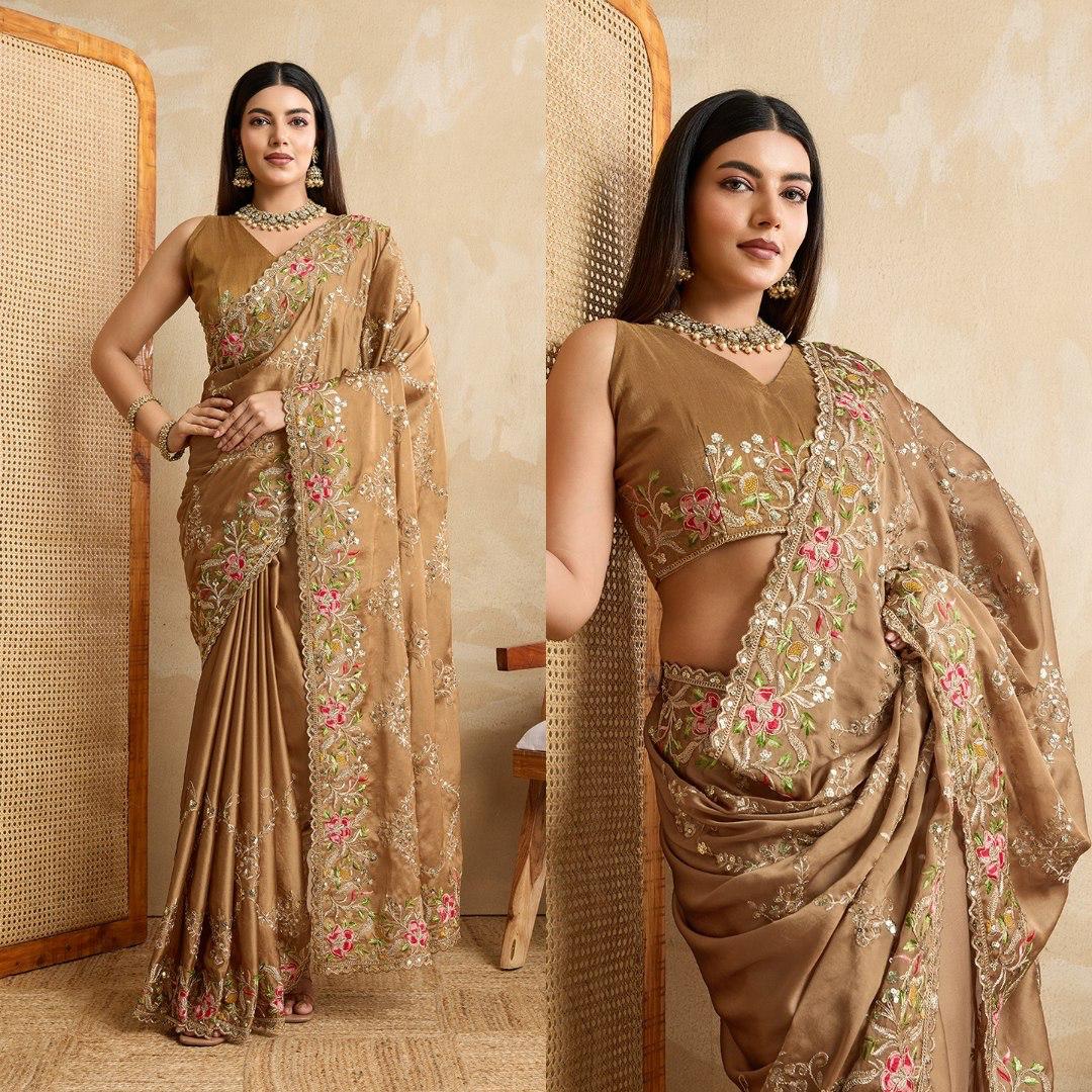 Rangoli Silk Saree with All Over Embroidery Work