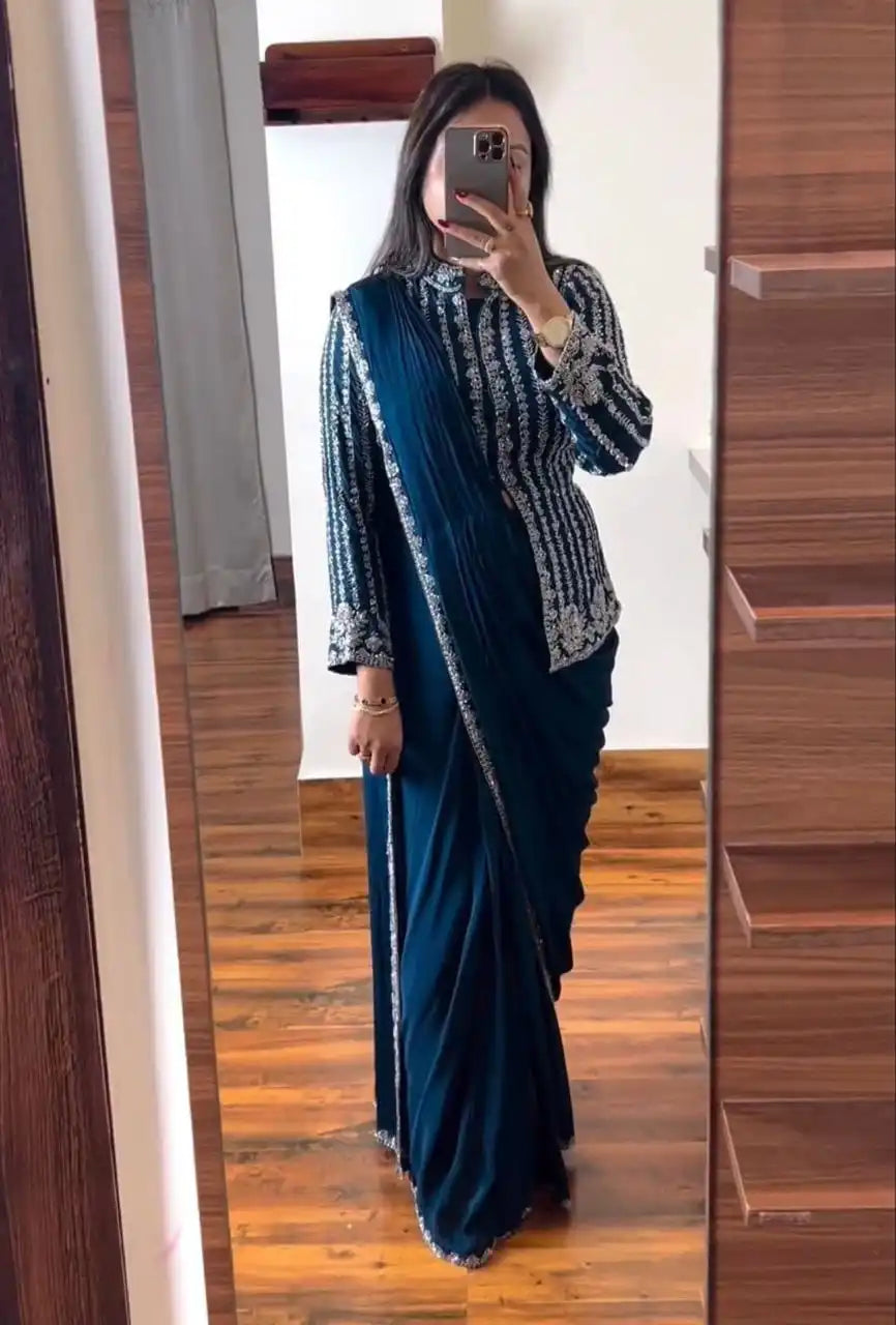 Ready to Wear Saree with Full Koti