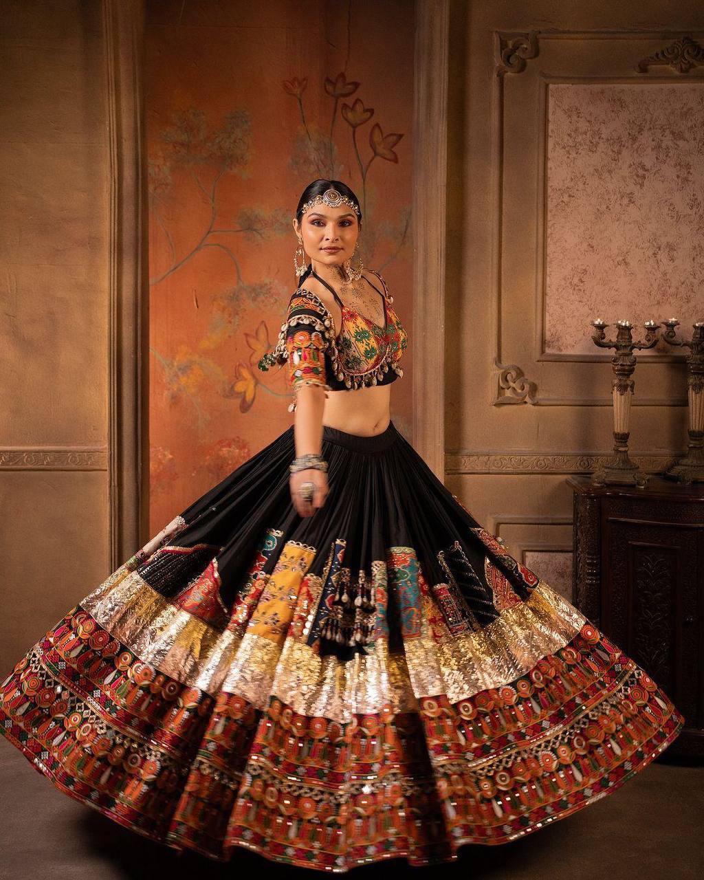 Royal Mirror Work Ghagra Choli with Traditional Touch