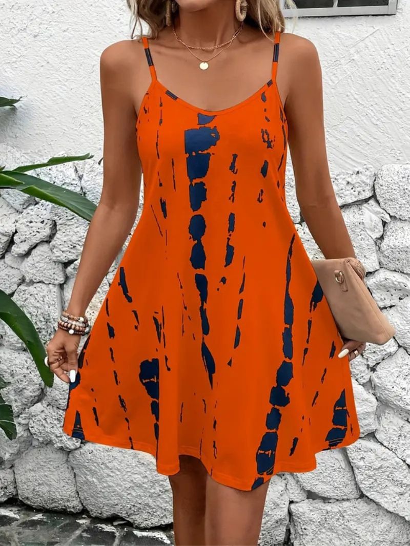 Spaghetti Strap Mini Dress Summer Casual Outfit for Women