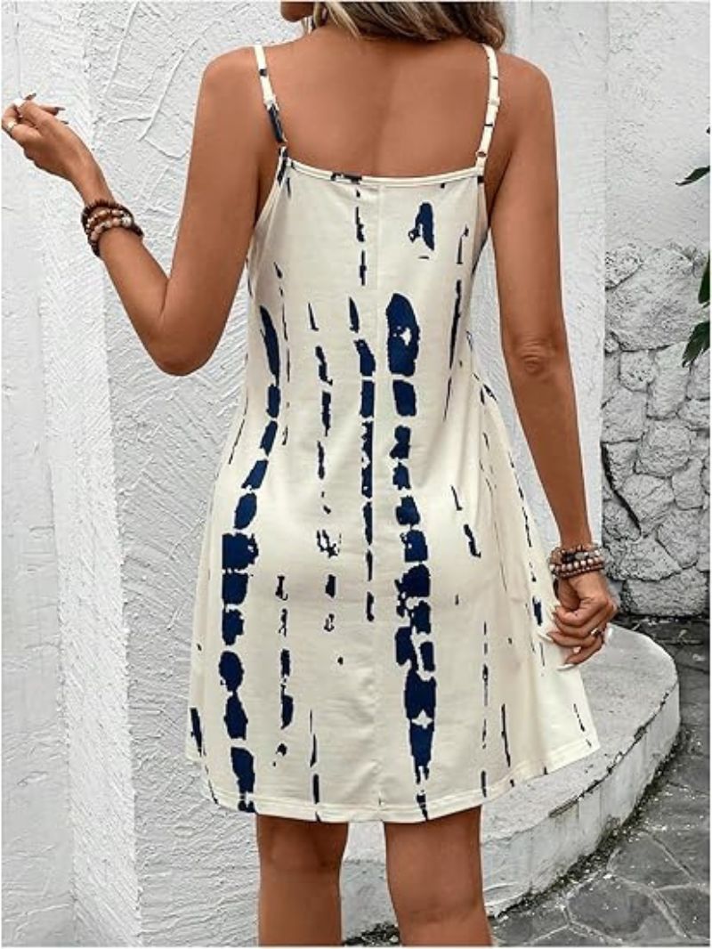 Spaghetti Strap Mini Dress Summer Casual Outfit for Women