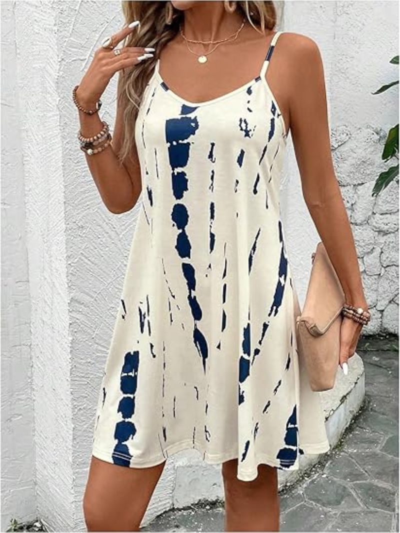 Spaghetti Strap Mini Dress Summer Casual Outfit for Women