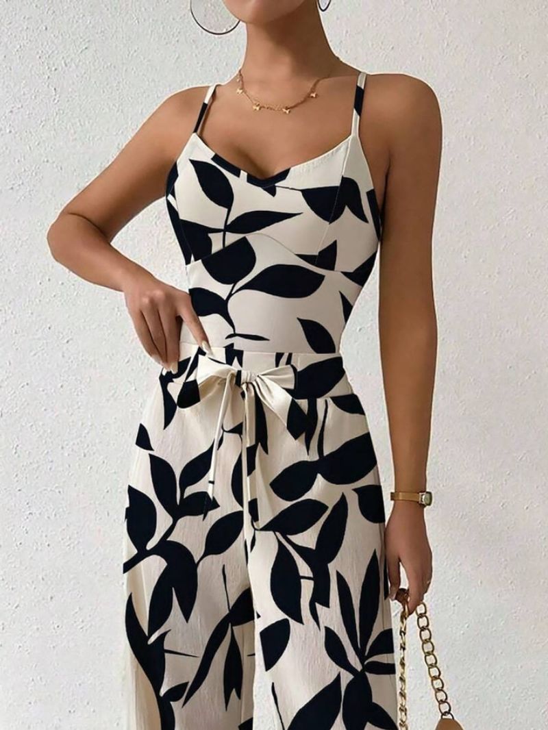 House of She look Floral Print Jumpsuit with Adjustable Tie Knot for Women