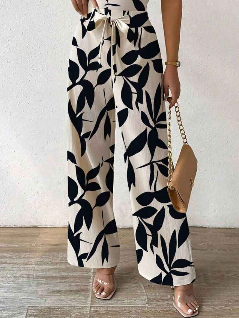 House of She look Floral Print Jumpsuit with Adjustable Tie Knot for Women