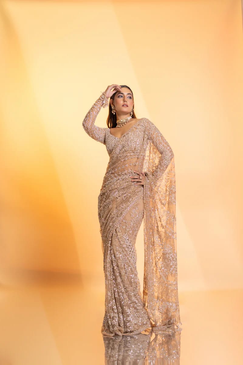 Butterfly Net Saree for Women