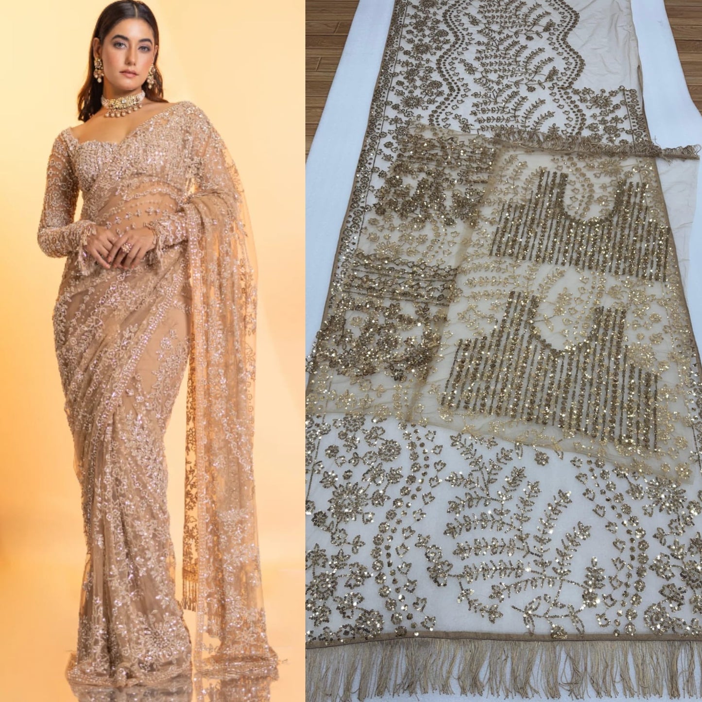 Butterfly Net Saree for Women