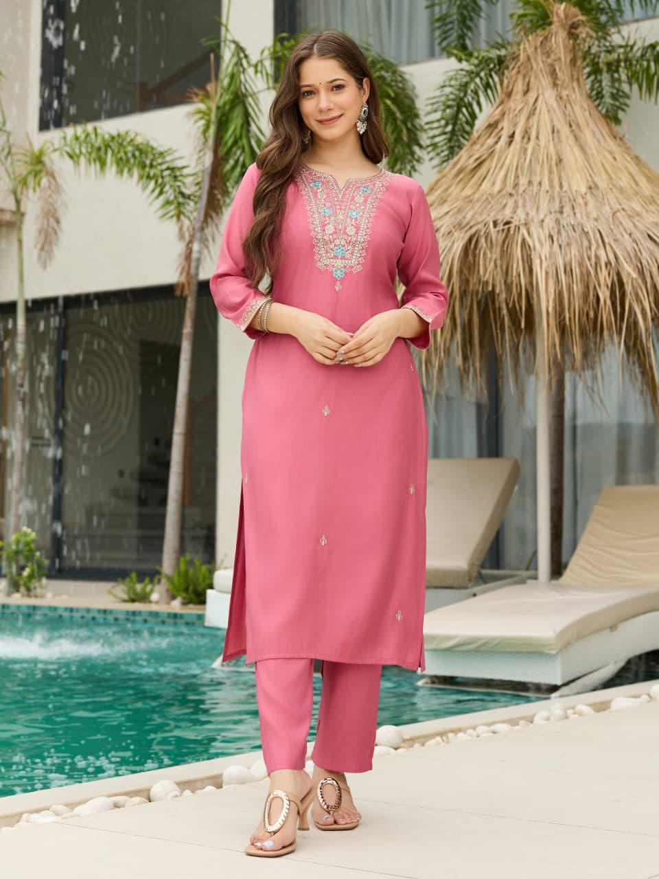 Stylish Chanderi Silk Suit for Anniversary Wear