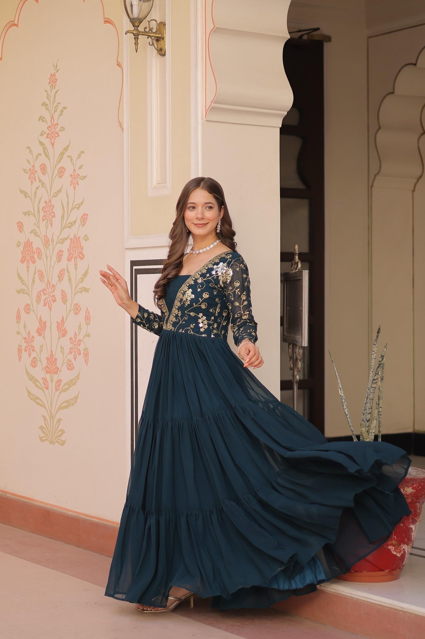 Stylish Floor Length Anarkali Gown for Special Events