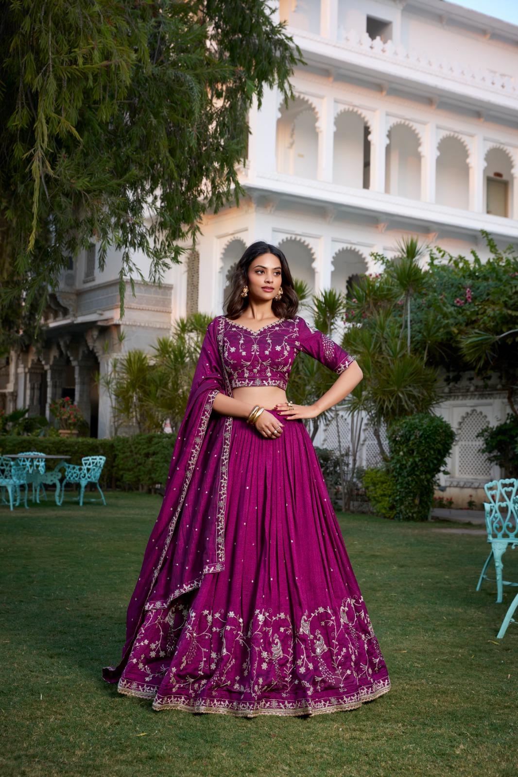 Stylish Purple Lehenga Set for Weddings & Special Events