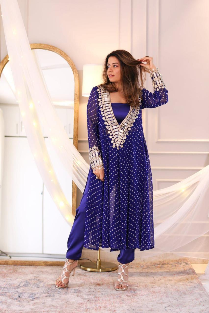 Three Piece Ready to Wear Kurta Pant with Tube Blouse