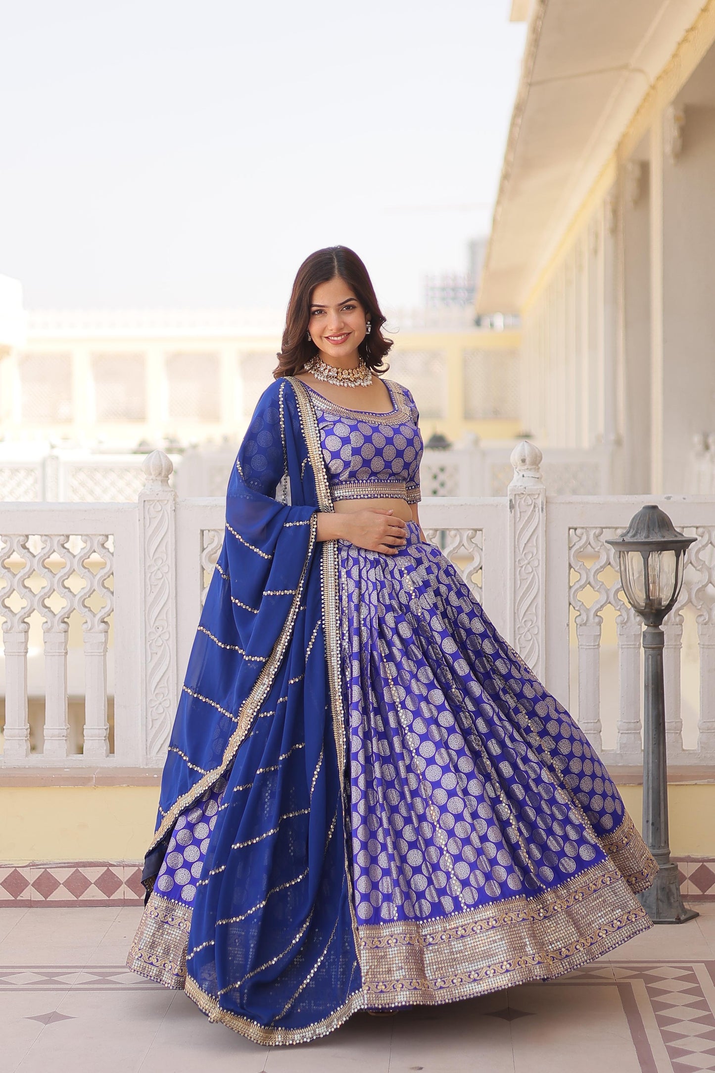Traditional Banarasi Silk Lehenga Choli Set for Women