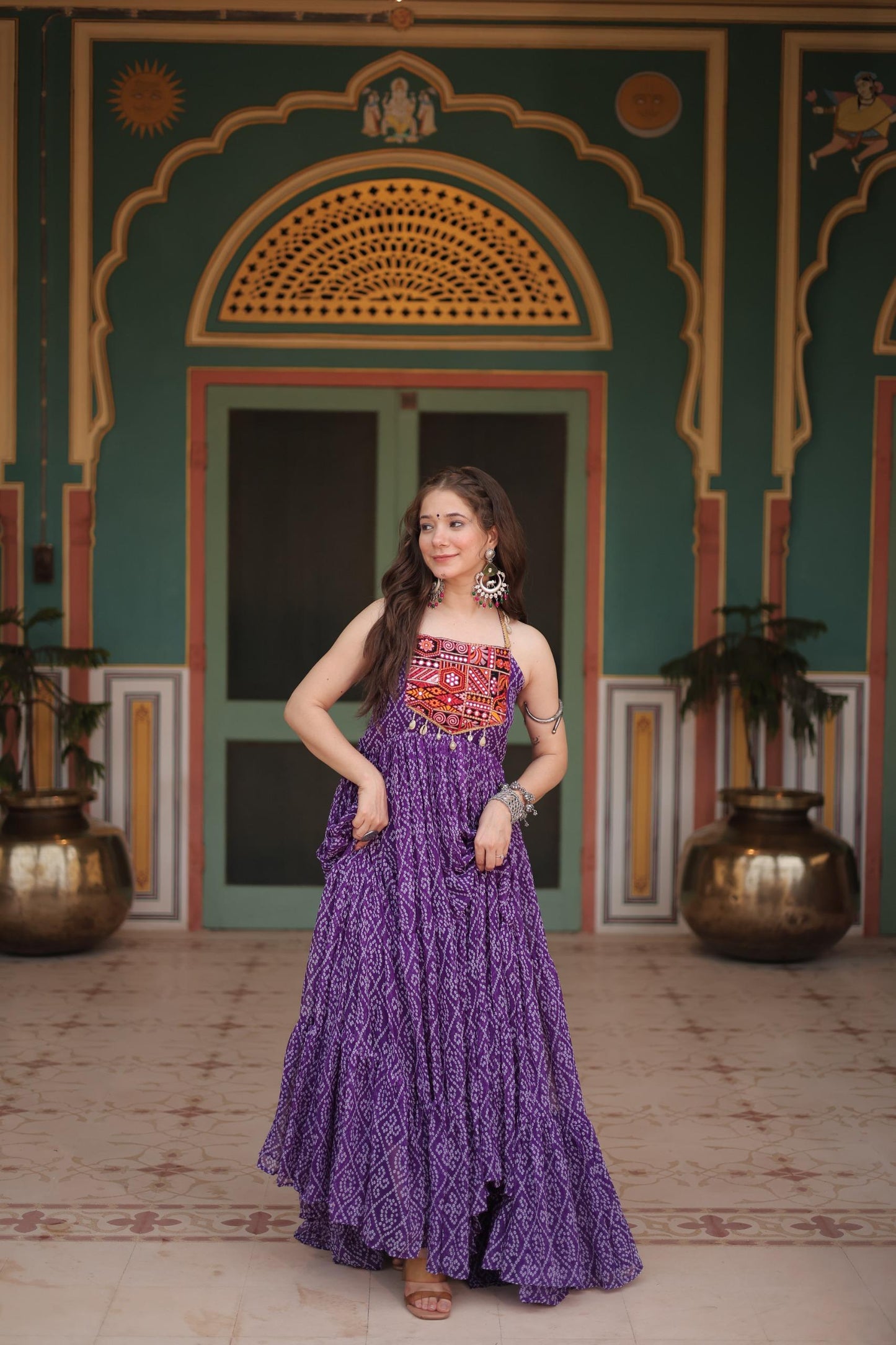 Traditional Georgette Gown for Garba Occasion