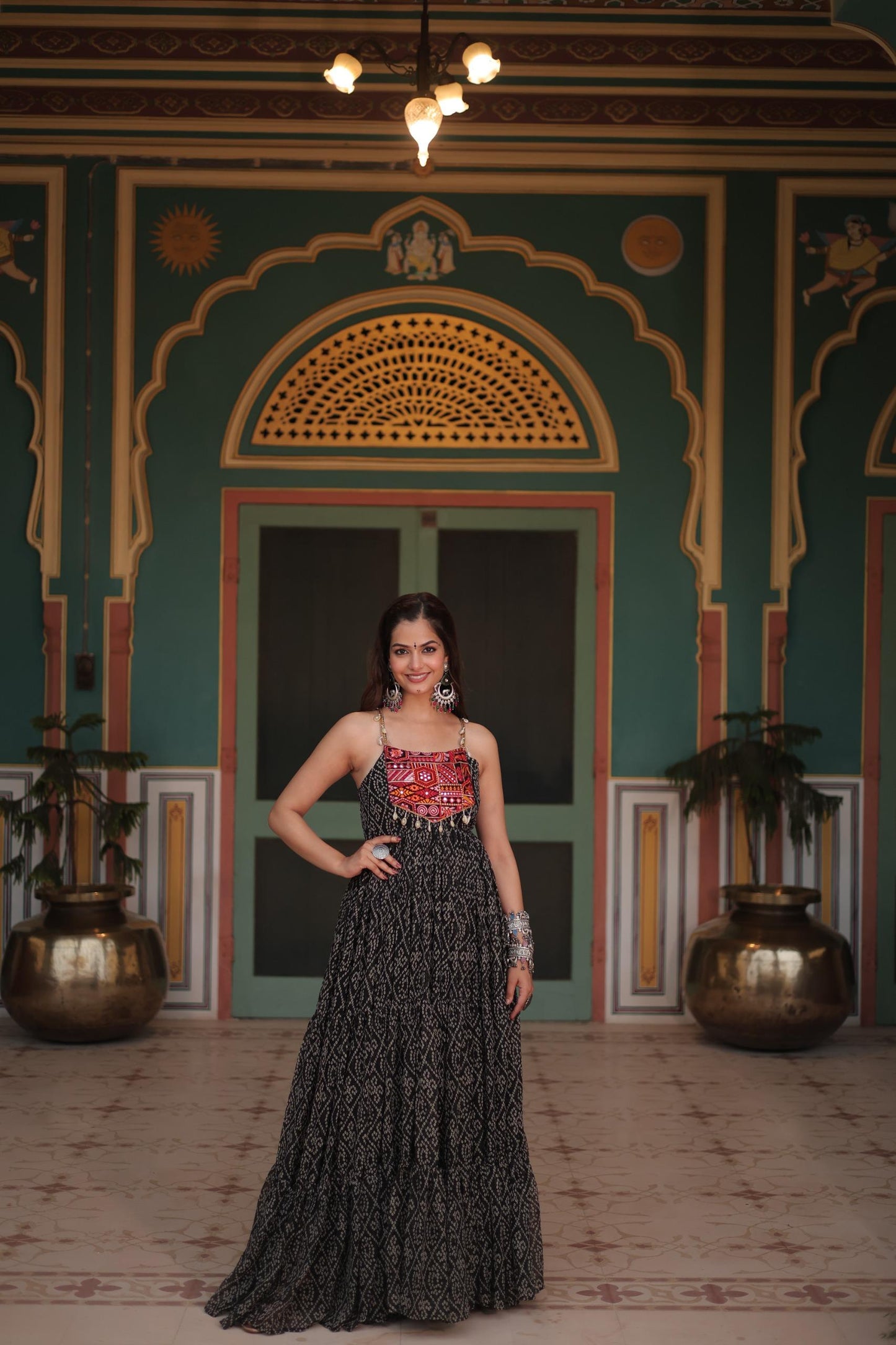 Traditional Georgette Gown for Garba Occasion