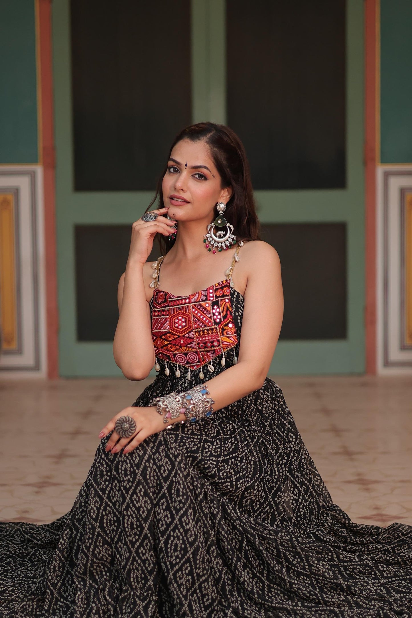 Traditional Georgette Gown for Garba Occasion
