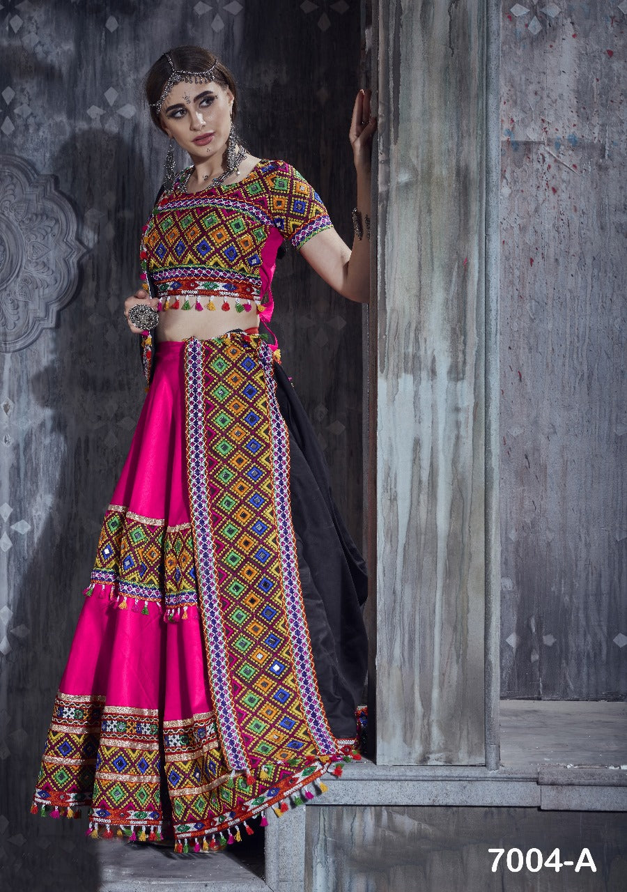 Traditional Mirror Work Lehenga with Kutchi Embroidery