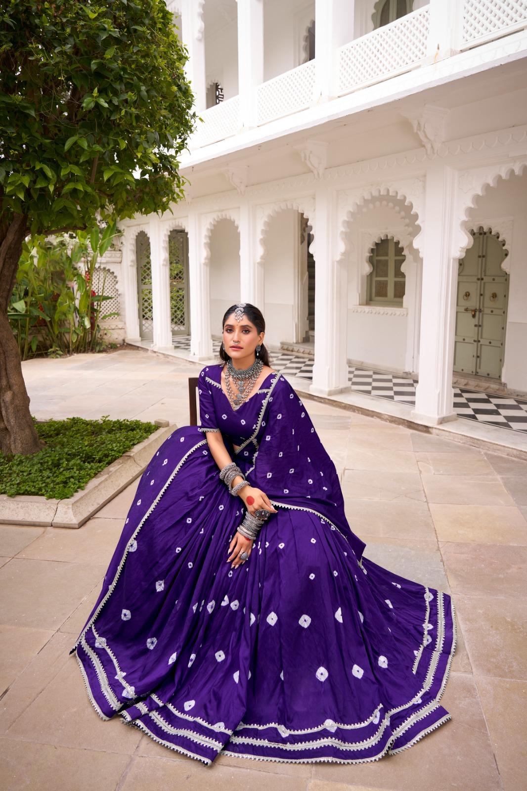 Trending Chanderi Bandhani Lehenga Collection for Women
